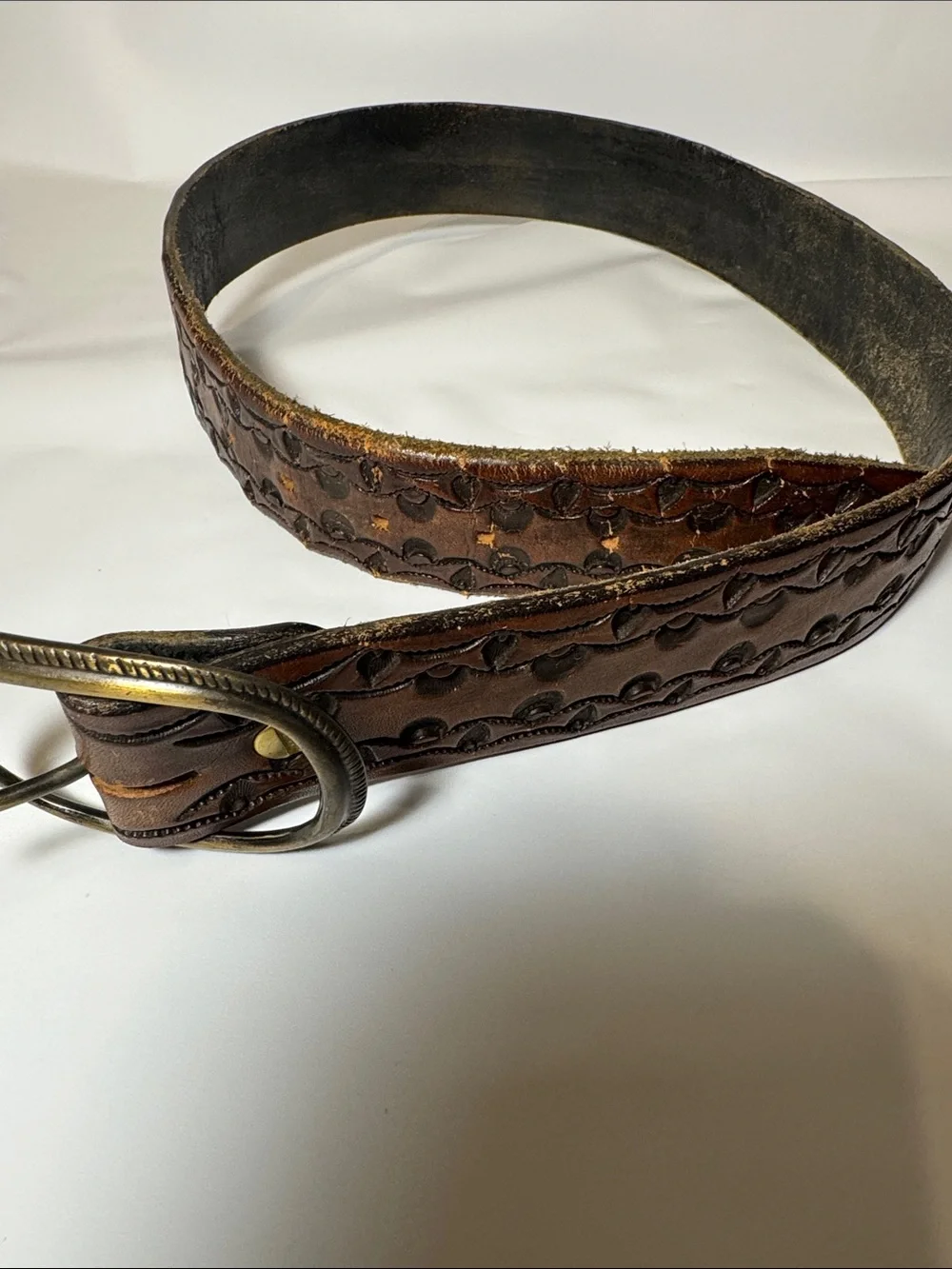 Classic Brown Tooled Leather women’s Belt ‘Jill’